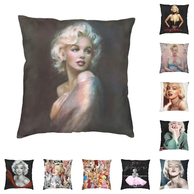 Soft Sexy Marilyns Monroe Throw Pillow Case Decoration Custom Square Abstract Pop Art Cushion Cover 40x40 Pillowcover