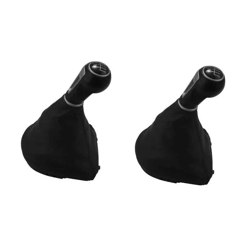 

High Quality 2PCS 5 Speed Car Leather Gear Shift Knob Frame Gear Lever Dust Boot Cover For Seat Leon II/Toledo III Altea XL Repl