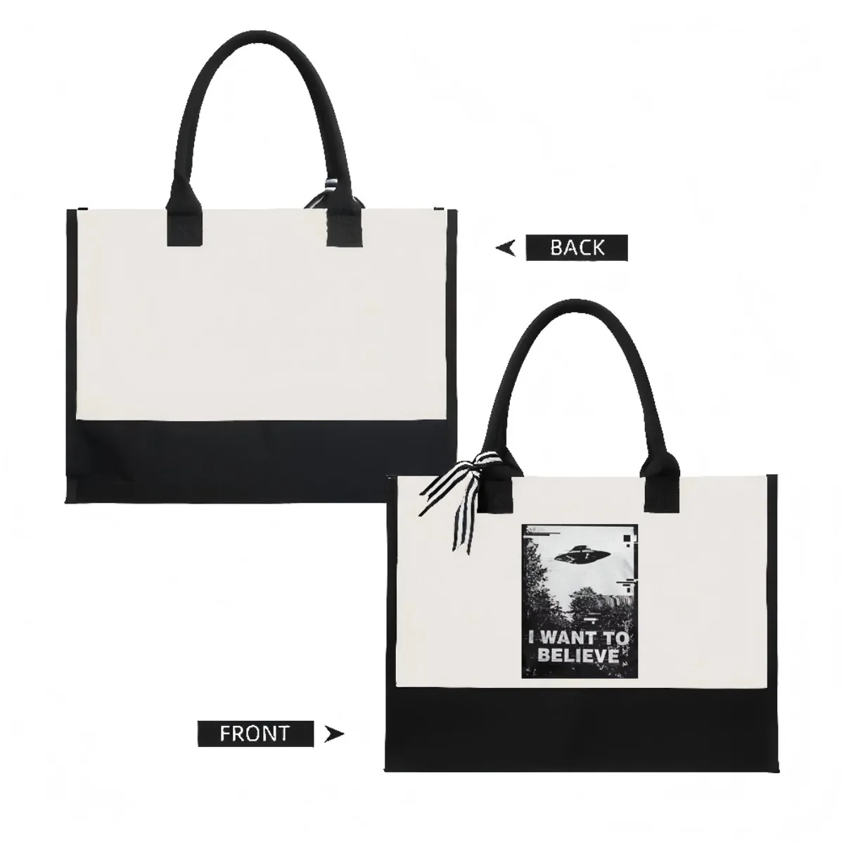 أريد أن أصدق 2026 وصول جديد موضة عملية واسعة قابلة لإعادة الاستخدام حمل حقيبة نمط طباعة 2 لهجة الثقيلة الكتف الكبير B