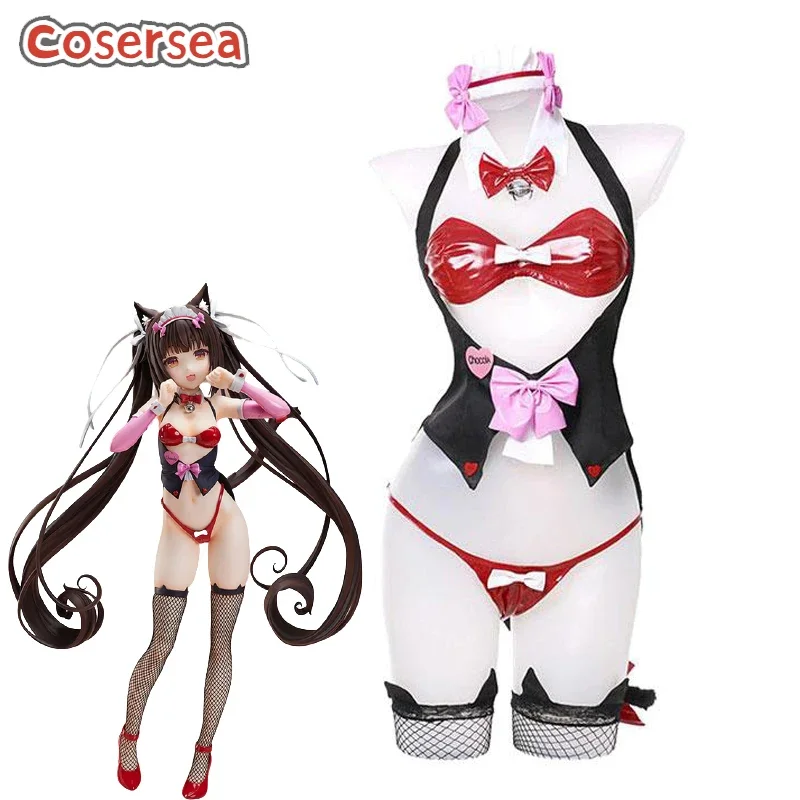 Cosersea Game NEKOPARA Chocola & Vanilla Bunny Girl Cosplay Costume Sweet Girls Uniform Women Sexy Suit Fullset