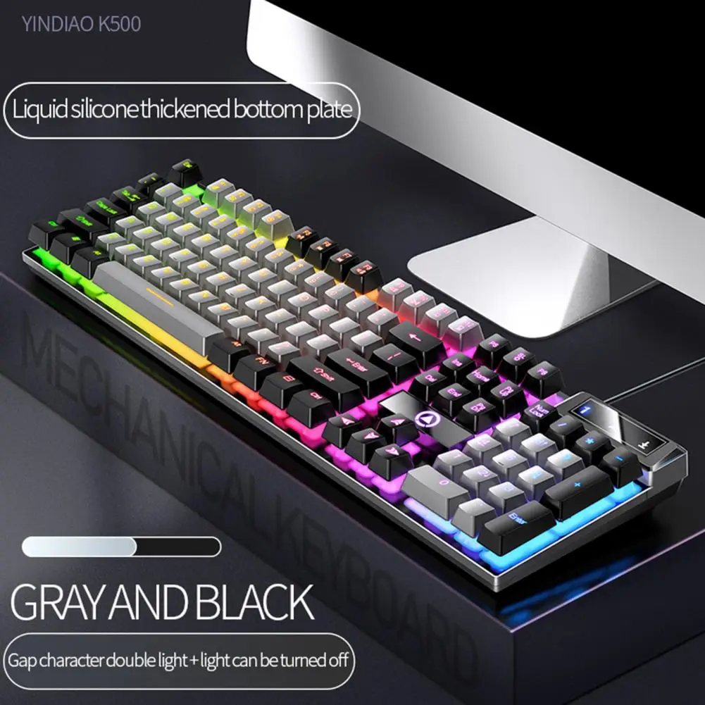 K500 Keyboard Gaming Wired Laptop Desktops PC Computer Office Accessories Low Profile Gamer Keyboards With Numpad