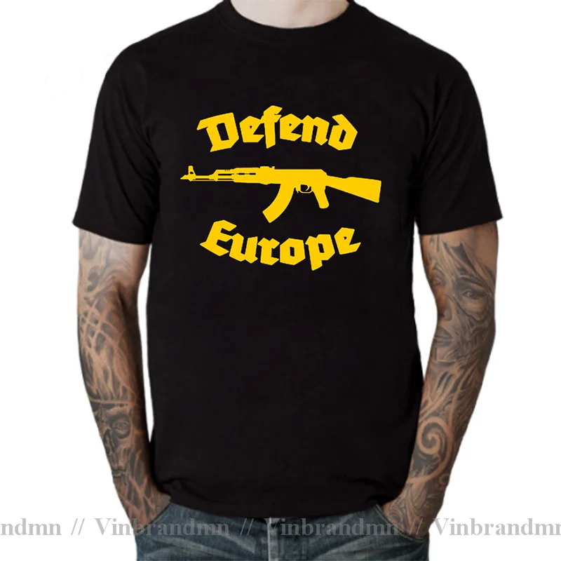 Defend Europe T shirt Immigrant Islam Custom Design Print Tee shirt For Men Women Cotton New Cool Tee Big Tall Size 5XL