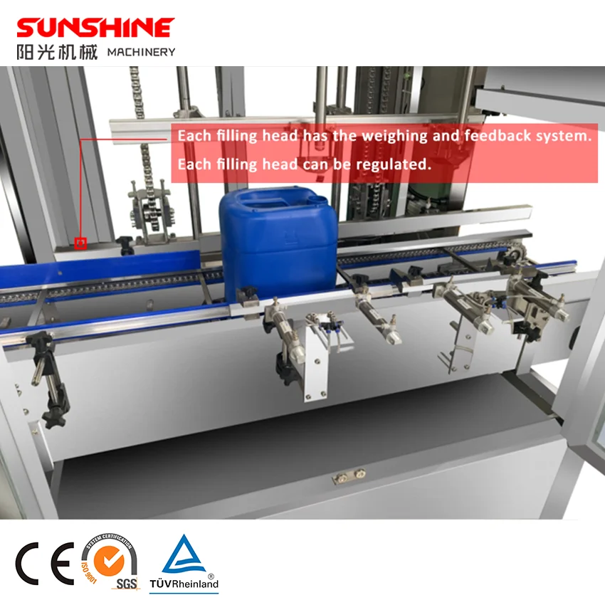 Fully Automatic Weighting Type 20 Liter Mental Tin Paint Bucket Pail Large Barrel Drum Chemical Paint Filling Machine