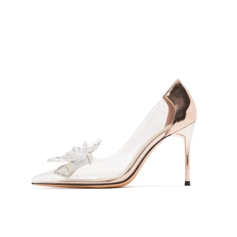 Gold Heels Women Shoes Spring Pumps Slip On Sandals Ladies Pointed Wedge Latest Transparent Stiletto Basketball Platform L