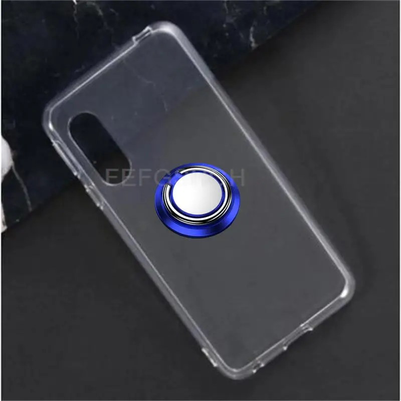 For Sharp Aquos sense3 lite basic Android One S7 SHV45 Back Ring Holder Bracket Phone Case Smartphone TPU Soft Silicone Cover