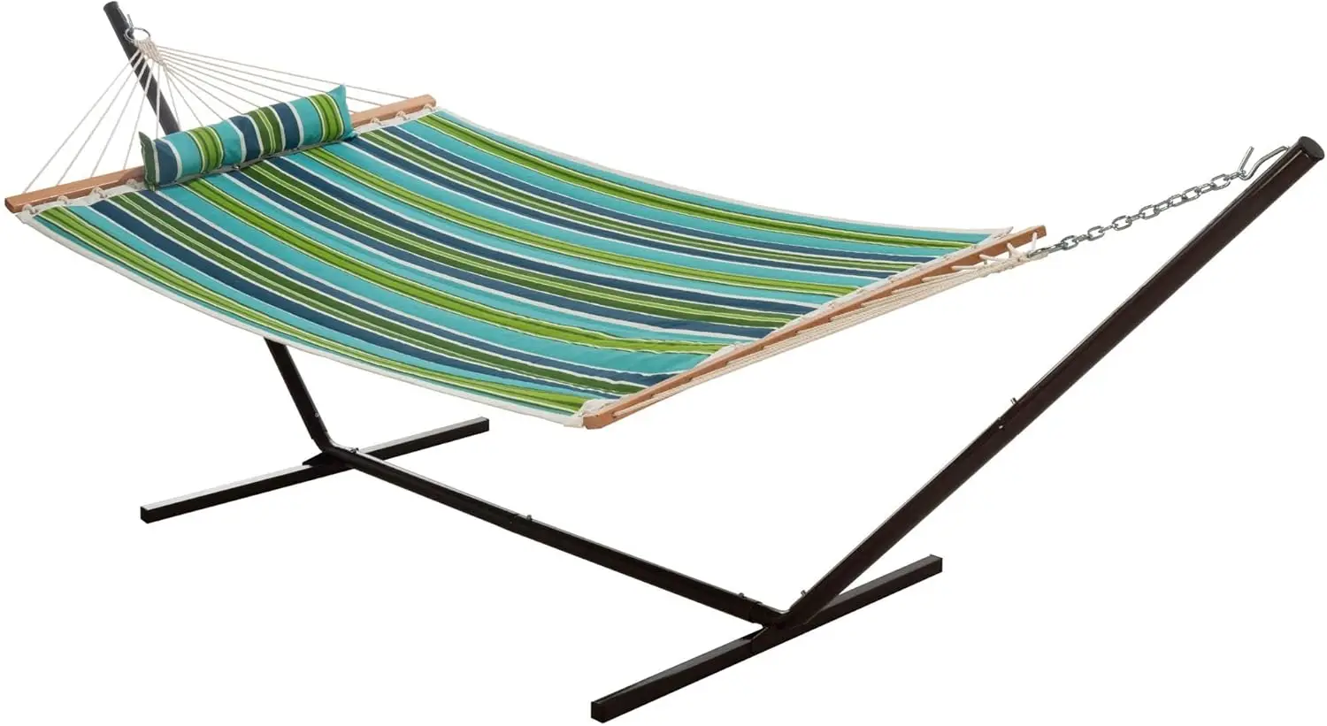 Living Best Space Saving Quilted Hammock with Stand & Pillow Combo for Apartment Living, Designed in The USA, Perfect f