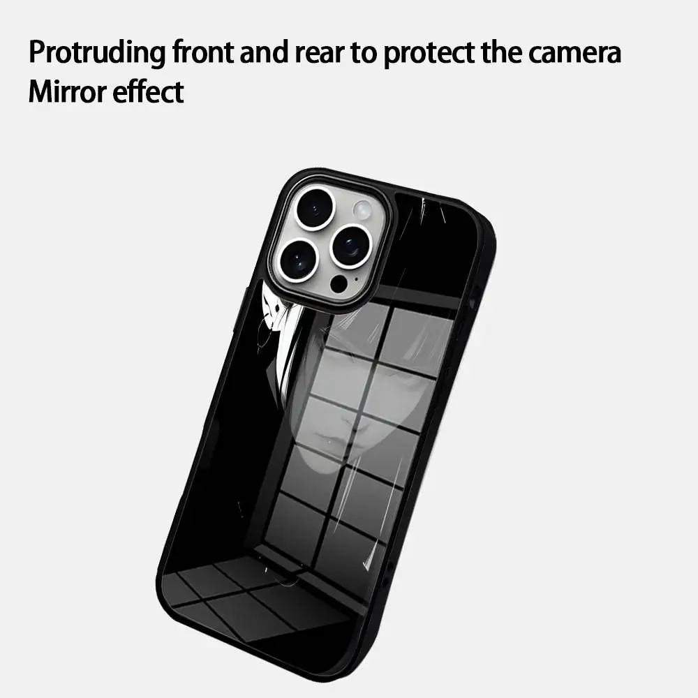 

Dark Anime Girl Glass Phone Case for iPhone 16 15 14 13 pro Max Mini - Puls Attraction Design Clear Cover Protection
