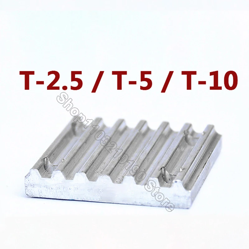 Aluminum Trapezoid Clamp Tooth Plate T2.5 T5 T10 AT5 AT10 for Fixed Clip Open Timing Belt Connection Teeth Plate Width 6-50mm