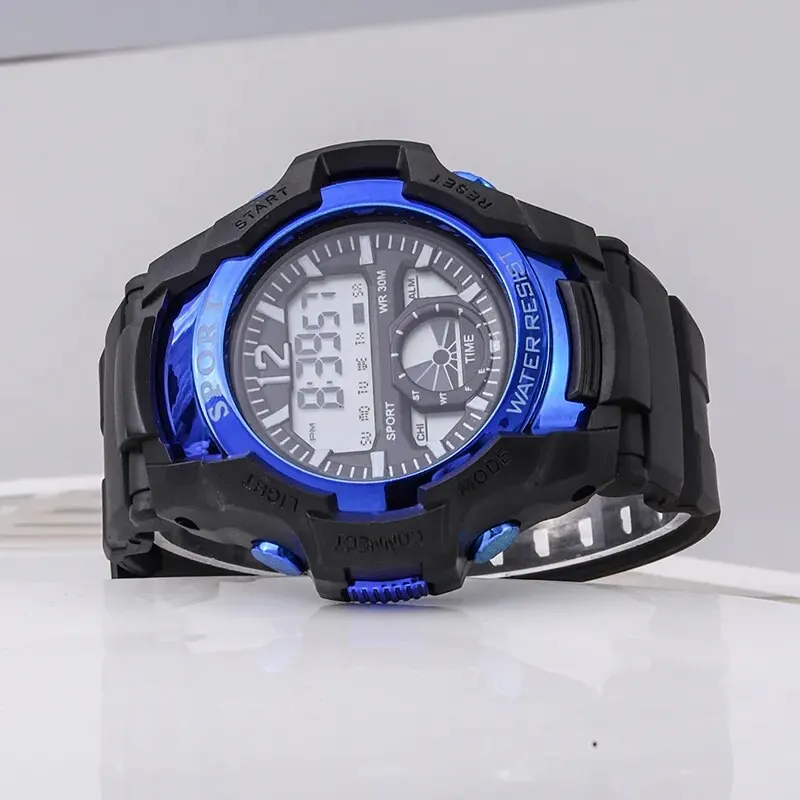 Mens Fashion Digital Electronic Sport Watches Mens Black Leather Bracelet Set Wristwatch Luxury Men Business Casual Watch