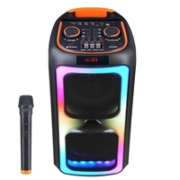 6000W Maximum Power Portable RGB Light BlueTooth Audio System Party Big Bass Subwoofer Wireless Trolley Speakers with Microphone