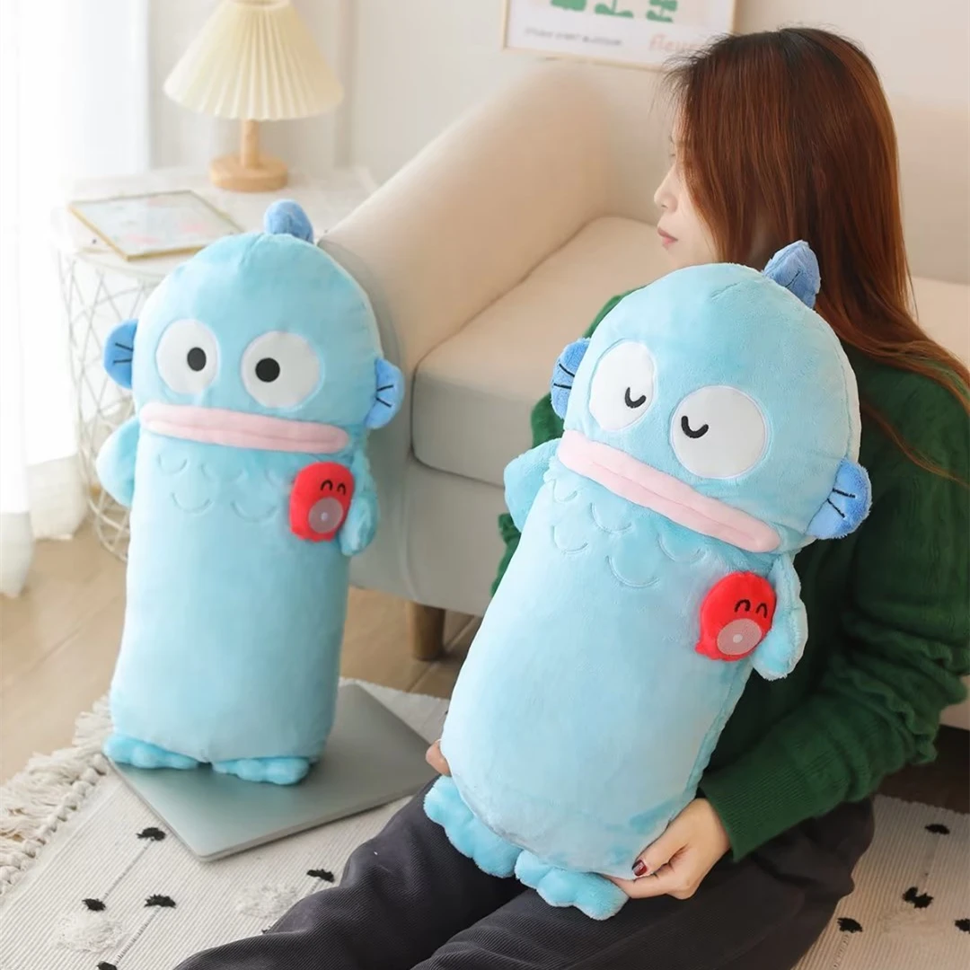 

60cm Sanrio Hangyodon Long Pillow Soft Cute Plush Toy Japanese Style Plushies Sofa Decorative Pillow Birthday Gifts For Girl