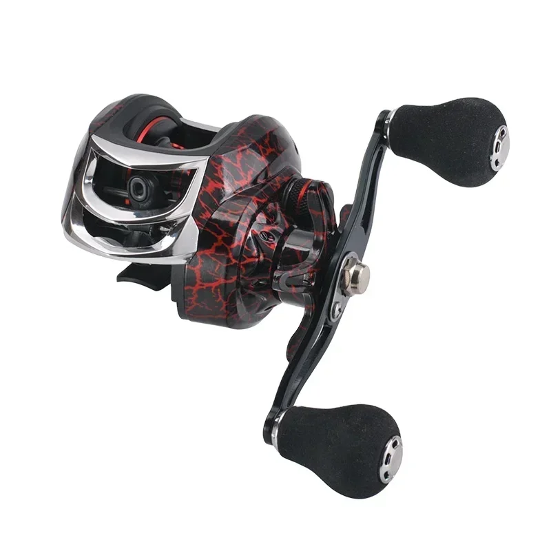 Fishing Reel 19 Bearing 7.2:1 Crack Red Hand Baitcasting High Speed Water Drop Fishing Reel