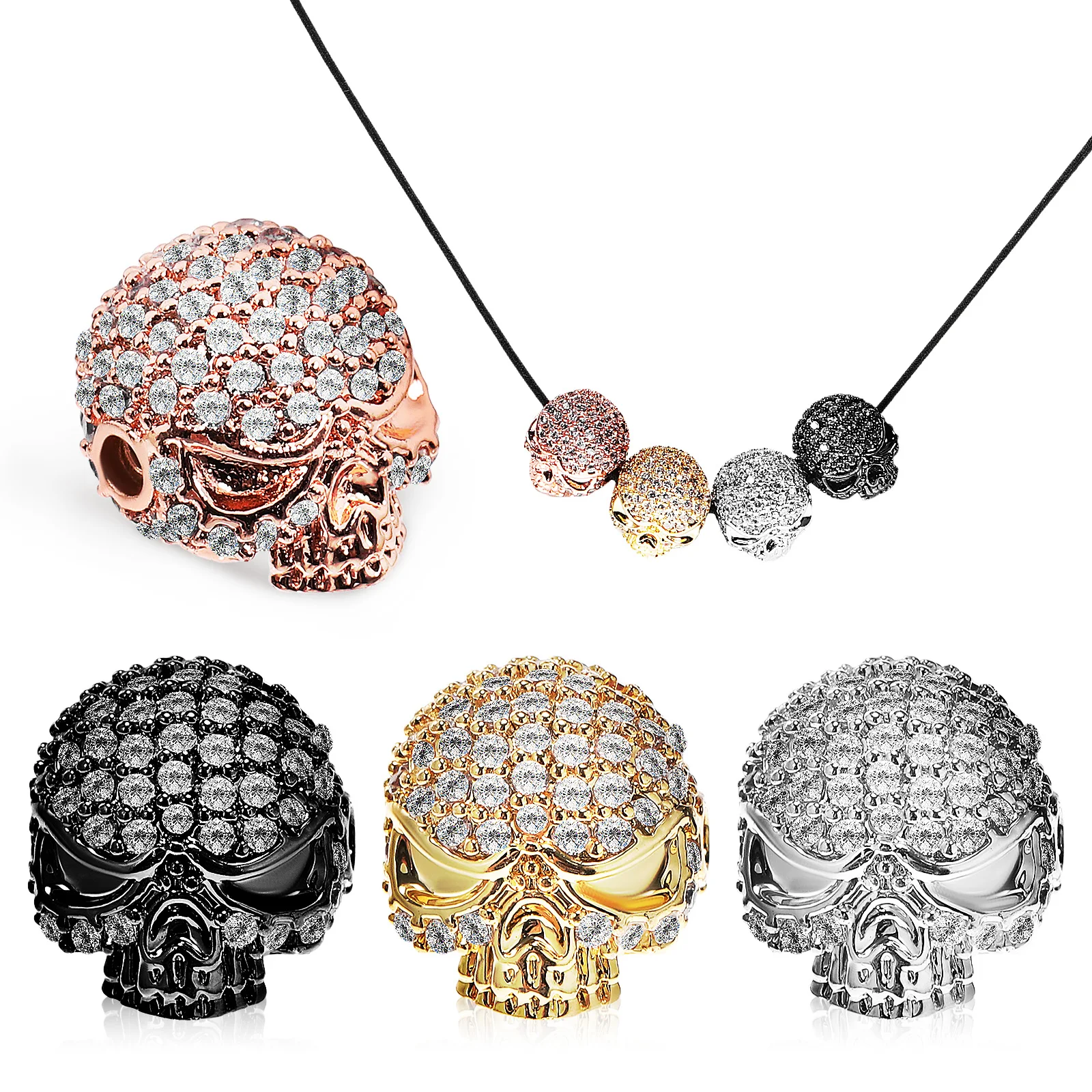 Horror Beads Skull Spacer Jewelry Making Mini Charms Pendants Halloween Decorations