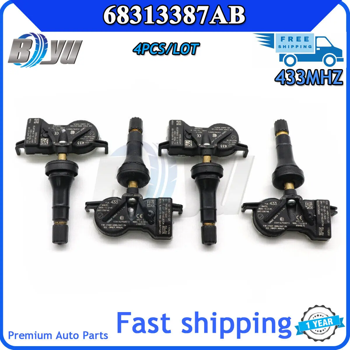 68313387AB 433Mhz NEW TPMS Tire Pressure Sensor For Chrysler Pacifica 200 Dodge Durango Dart Jeep Grand Cherokee Renegade Fiat