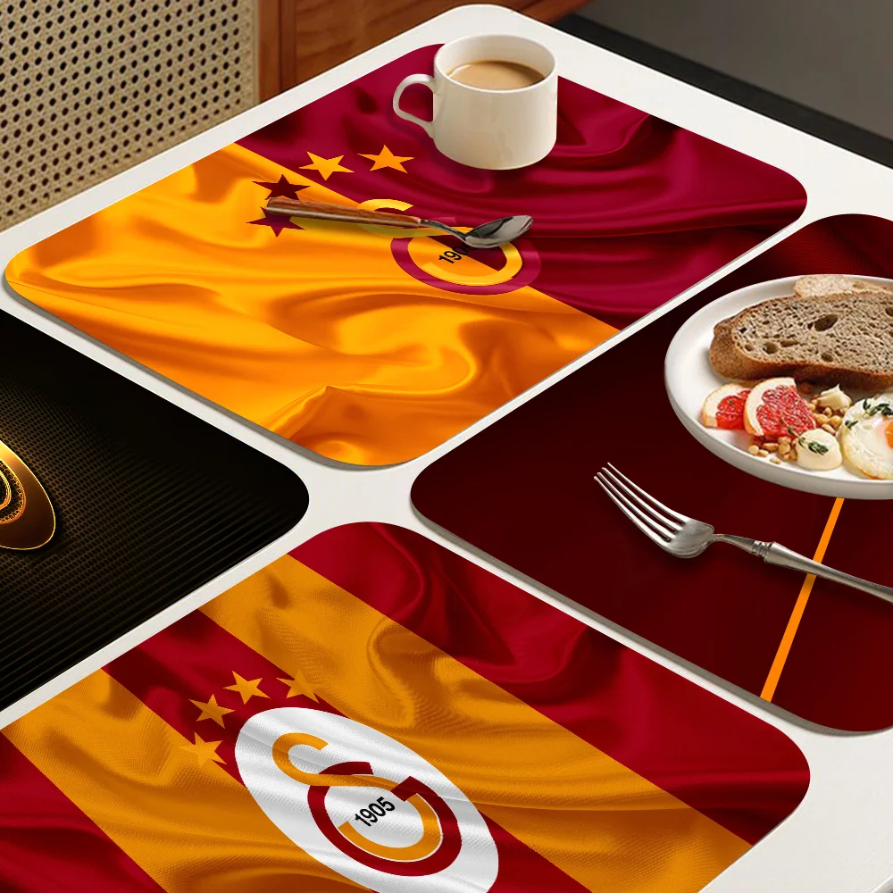 G-Galatasaray Coffee Cup Ironing Mat Modern Art Texture Drying Mat Kitchen Counter Coffee Bar Drain Mat