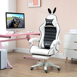 Vinsetto Silla Gaming Giratoria de Cuero PU con Altura Ajustable 65x63x136-142cm