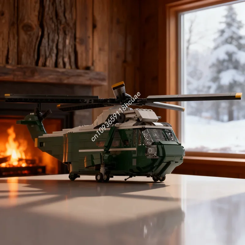 

1206 шт. MOC Sikorsky SH Sea King MARINE ONE Creator Модель Строительные блоки Идея Образовательные игрушки Кирпич Детский Рождественский подарок на день рождения