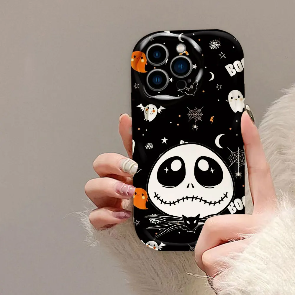 The Nightmare Before Christmas 3D Wave Phone Case For iPhone Apple 16 15 14 13 12 11 X XS 8 7 SE Pro Max Plus Soft Silicone Case