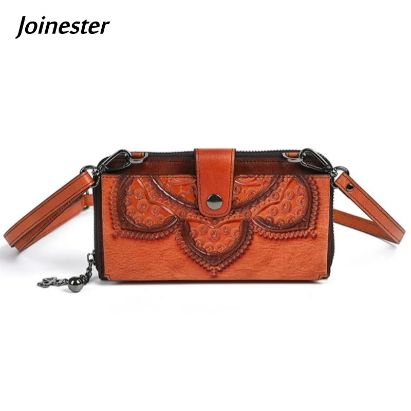 

Женский кошелек из воловьей кожи с верхним слоем в стиле ретро, длинный кошелек из натуральной кожи с держателями для карт, функциональный браслет, клатчи