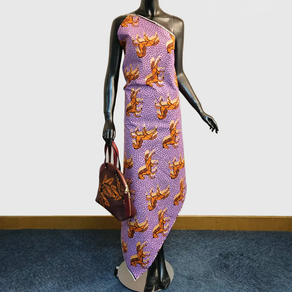 Goldener Baumwoll-Wachsdruckstoff, echter niederländischer Wachsstoff aus goldenem Satin, zum Nähen von Kleidung, Kleidern, Taschen, DIY-Bastelarbeiten – Detail 5
