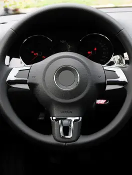 適用於大眾高爾夫6 MK6 Polo Jetta MK5 2011 2012 2013 Polo Bora方向盤的ABS鍍鉻裝飾亮片貼紙 8 最佳銷售 捷達 2012 - №8