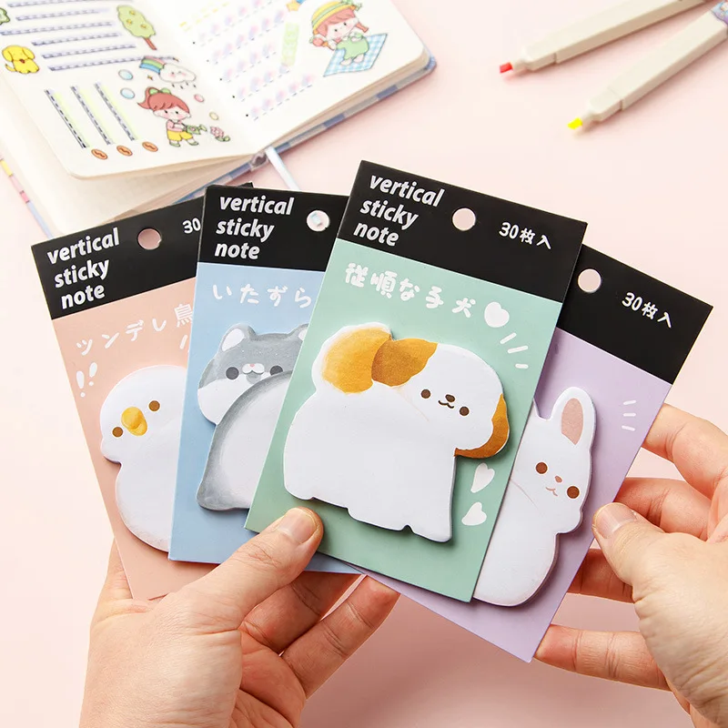 Kawaii Korean Animal Sticky Notes, INS Aesthetic Memo Pad, Cute High-value Stationery for Student Office Daily Decor