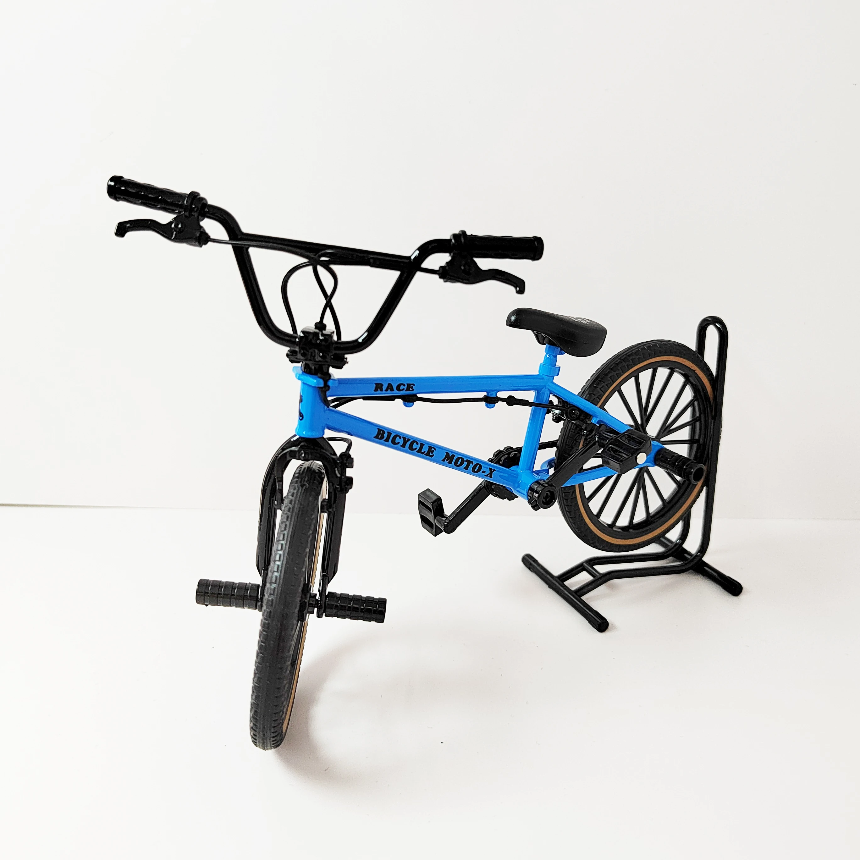 Mini bicicleta todoterreno de aleación azul para niños, modelo de bicicleta de dedo, juguete de bicicleta de montaña, adorno de colección, regalo para niños, 1:8