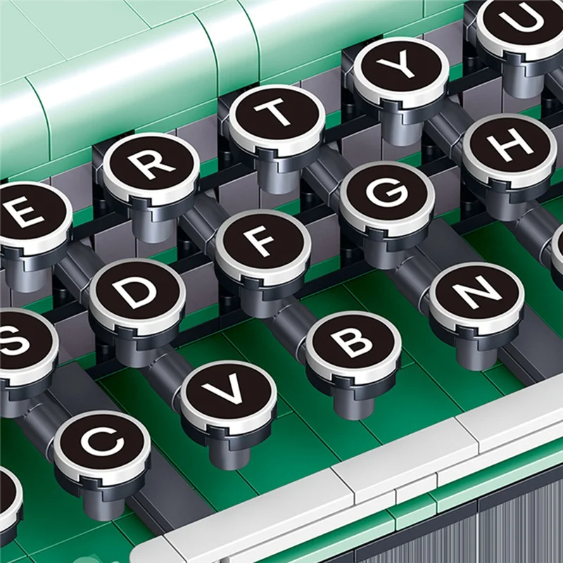 A19Q-820Pcs especialista técnico retro máquina de escrever impressora modelo bloco de construção simulação montagem tijolos diy presentes conjunto