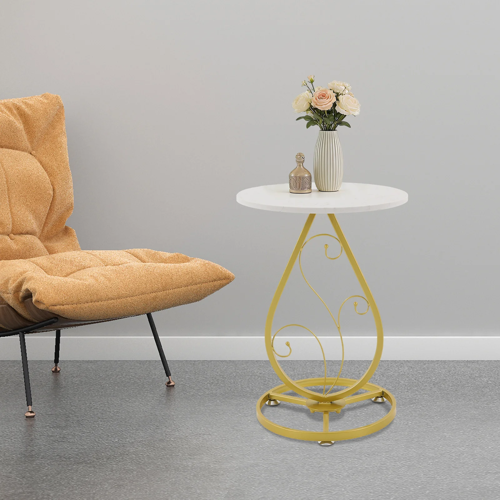 

Modern Simple End Table Round Side Table Modern Decor Bedside Table Coffee Table for Living Room Bedroom Easy Assembly