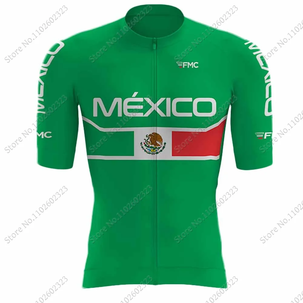 Mexico National Team Cycling Jersey 2024 Set Cycling Clothing Men Road Bike Shirt Suit Summer Bicycle Bib Shorts MTB