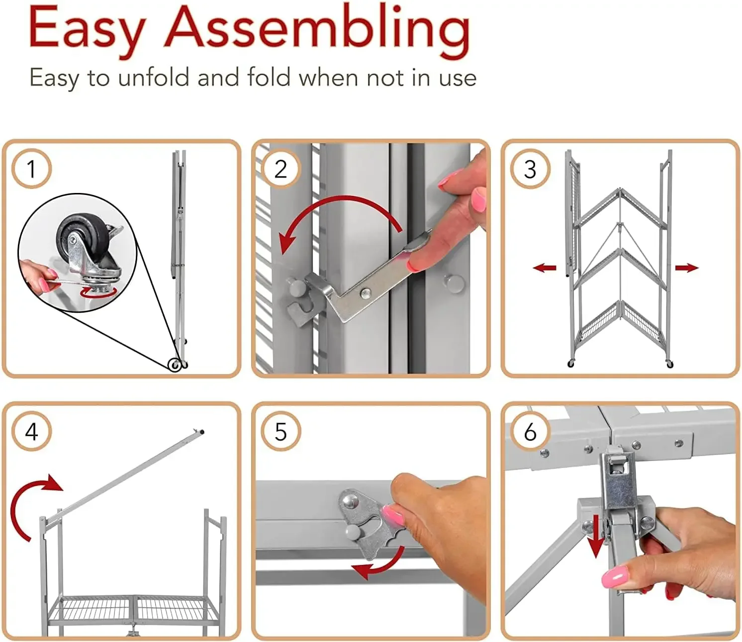 4 Tier Multipurpose Folding Storage Unit