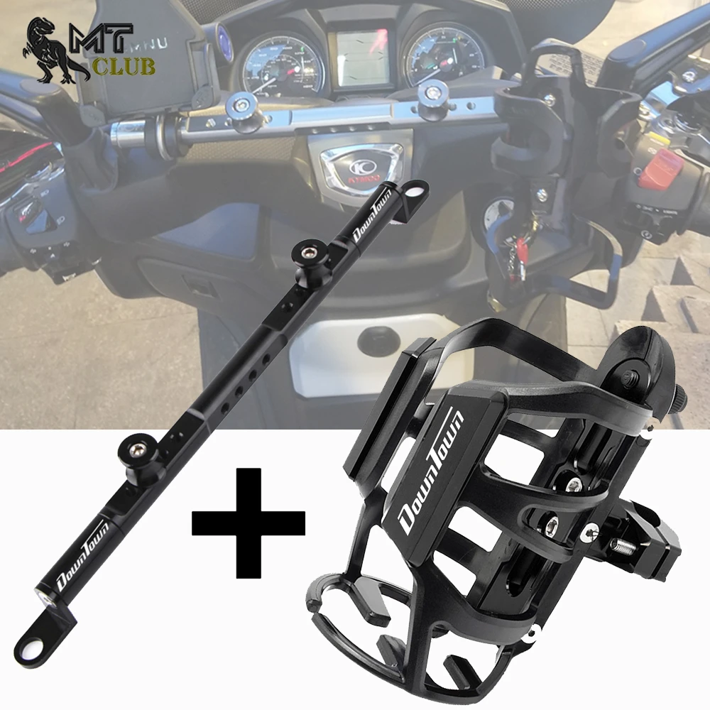 Logo DownTown Motorcycle CNC Accessories Steering Damper Balance Lever Drink Cup Holder For KYMCO Downtown 300/350i CK250T 300i