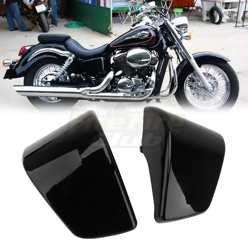 

Motorcycle Black Left Right ABS Battery Side Fairing Cover Guard For Honda Shadow ACE VT400 VT750 VT 400 750 1997-2003