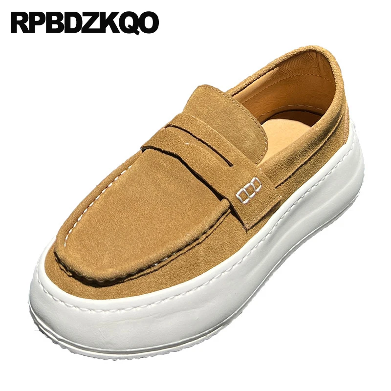 Loafers Elevator Trending Platform Slip On Designer Comfort New Suede Footwear Creepers Luxury 2022 Men Shoes Casual Fashion