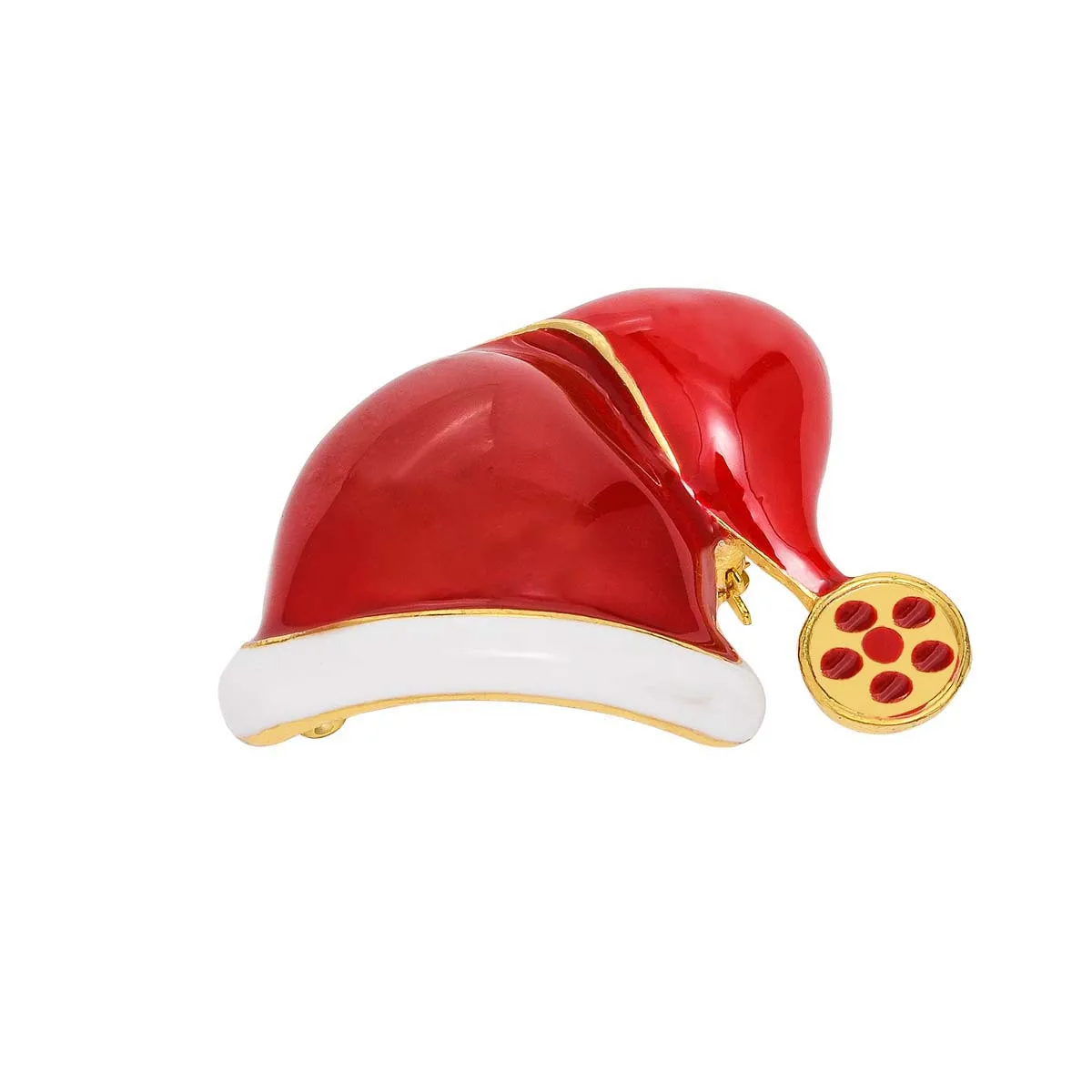 عيد الميلاد المينا سانتا قبعة بروش سبائك حمراء حجر الراين عيد الميلاد عطلة حزب دبوس احتفالي الديكور هدية سانتا قبعة بروش #5