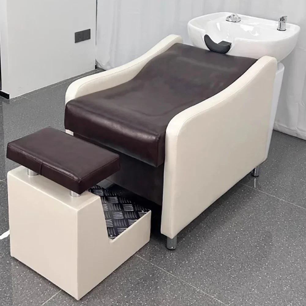 

Роскошное массажное кресло-кровать для мытья головы, модное, простое, изысканное, в скандинавском стиле, современное эстетичное кресло-реклайнер для парикмахерских, мебель для салонов красоты