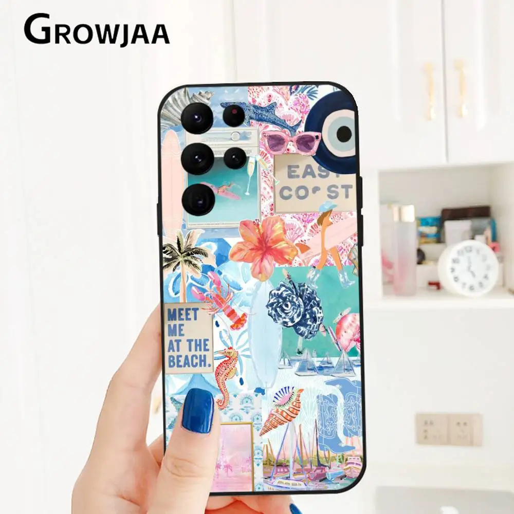 Ins تحت الماء المحيط التوضيح قضية الهاتف لسامسونج غالاكسي S24 الترا S22 S23 الترا S21 S20 5G سيليكون بولي TPU لينة Funda