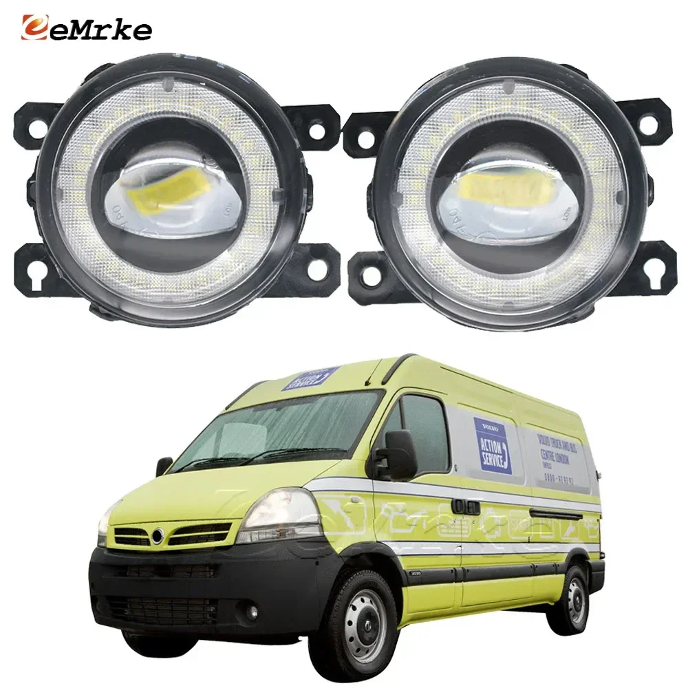 2 Pieces Led Fog Lamp Assembly Angel Eye DRL Ring Car Lights for Nissan Interstar X70 2003 2004 2005 2006 2007 2008 2009 2010