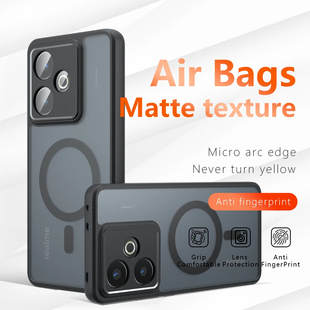 

Магнитный чехол для телефона HARUINO для Realme GT 7 Pro, противоударный чехол для телефона с подушкой безопасности, ТПУ + акриловый защитный чехол Realme GT 6 7t Neo