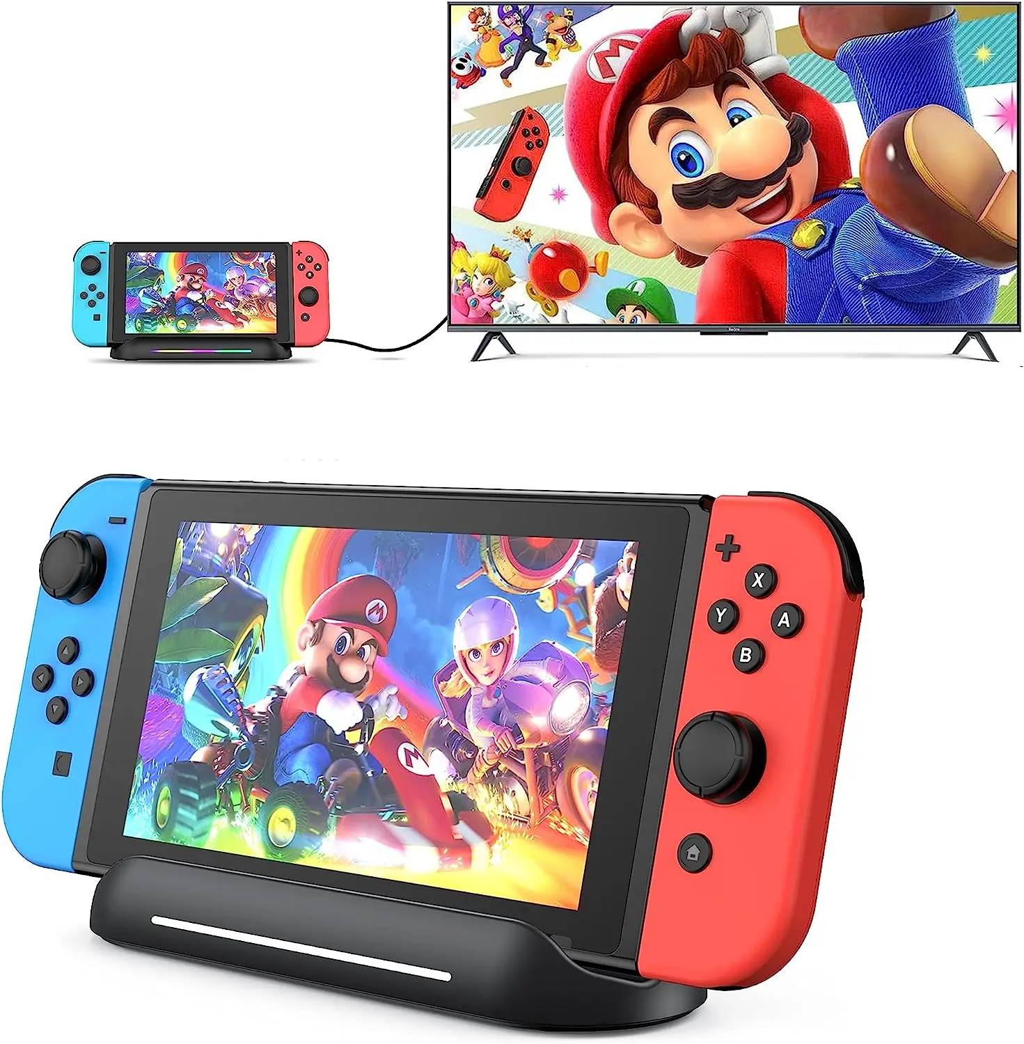 

Док-станция RREAKA для переключателя OLED Nintendo Switch, портативная док-станция 4K HDMI TV Hub с HDMI USB портом и USB C зарядкой