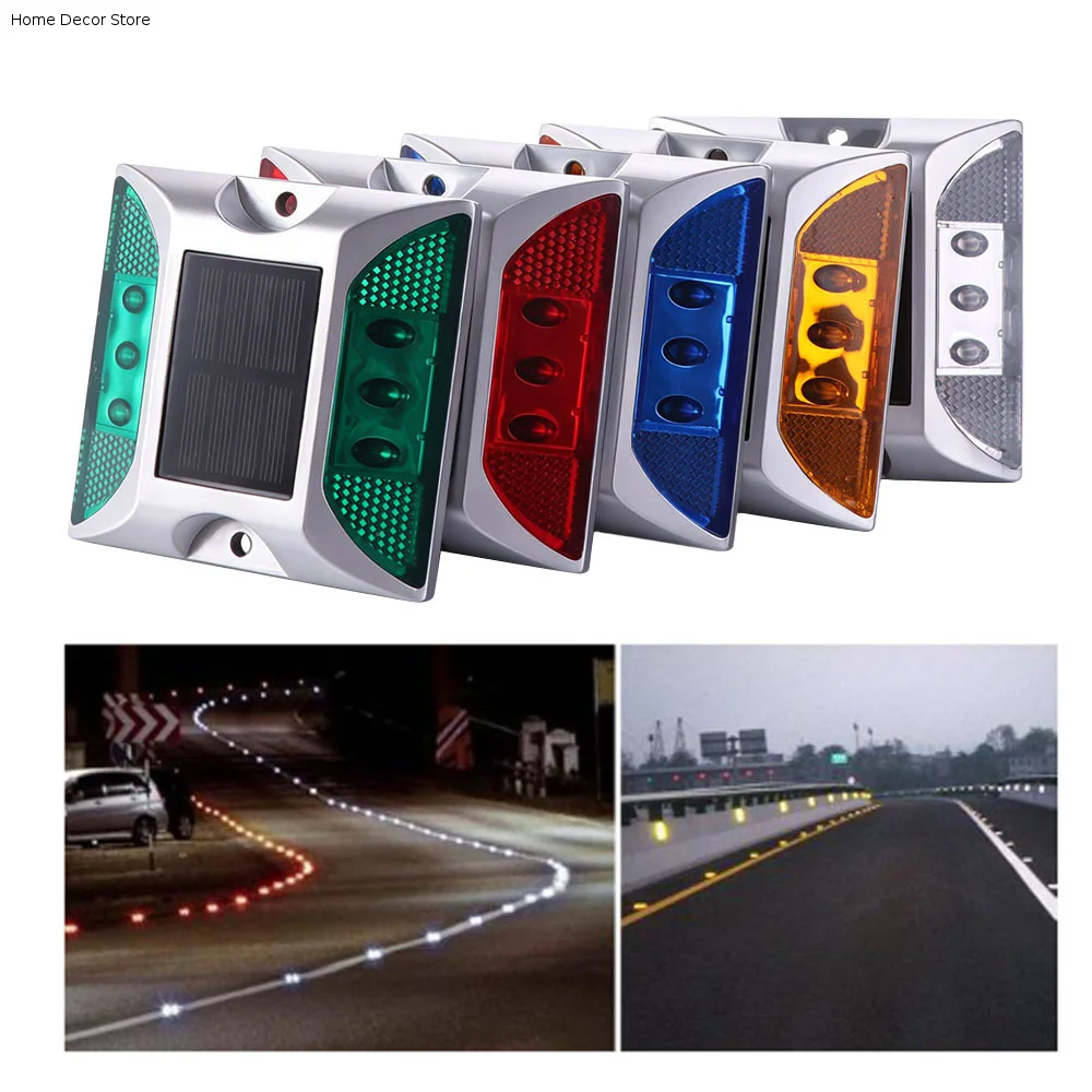 Square Solar Road Stud Light IP68 Waterproof Double Side LED Ground Light Solar Power Reflective Solar Energy Spike Lights