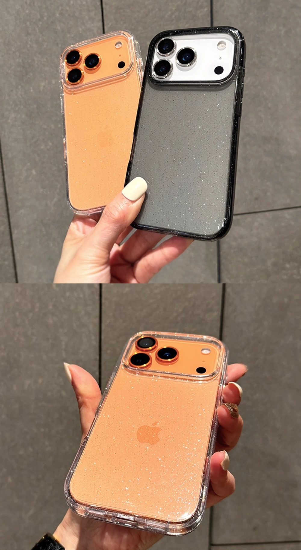 Luxuriöse Glitzer-Handyhülle für iPhone 18 17 16 15 14 13 12 11 Pro Max Plus Air, weiche Silikon-Transparent-Bumper-Hülle – Detail 1
