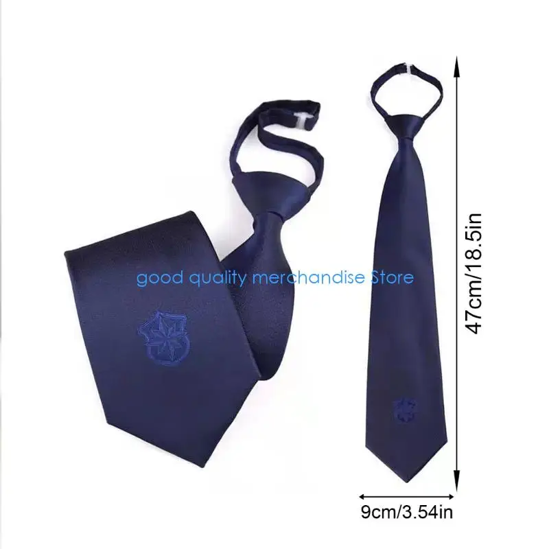 Y5JD Comodo set cravatte e clip in poliestere per l'uniforme professionale della guardia sicurezza