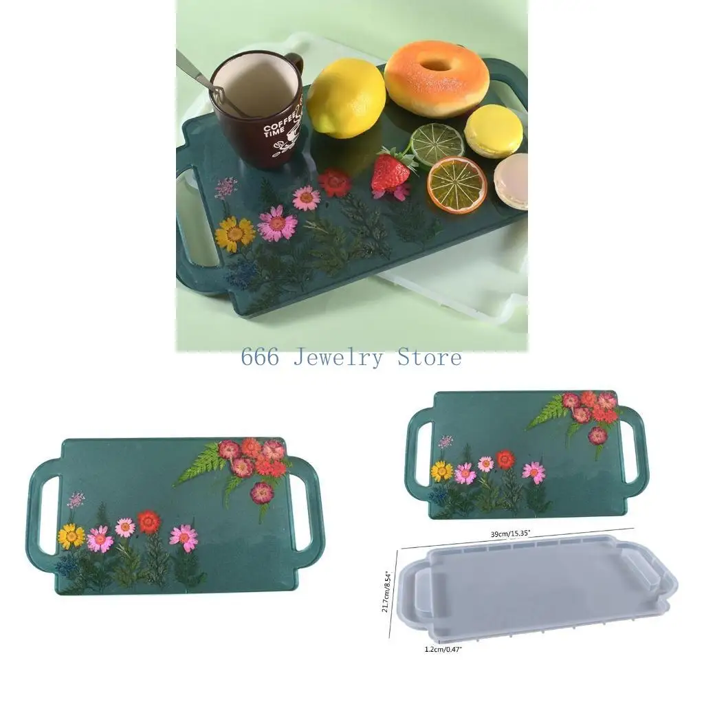 F2TD Handmade Fruit Tea Cup Tray UV Crystal Epoxy Resin Mold Serving Plate Silicone Mould DIY Crafts Home Decorations Casting