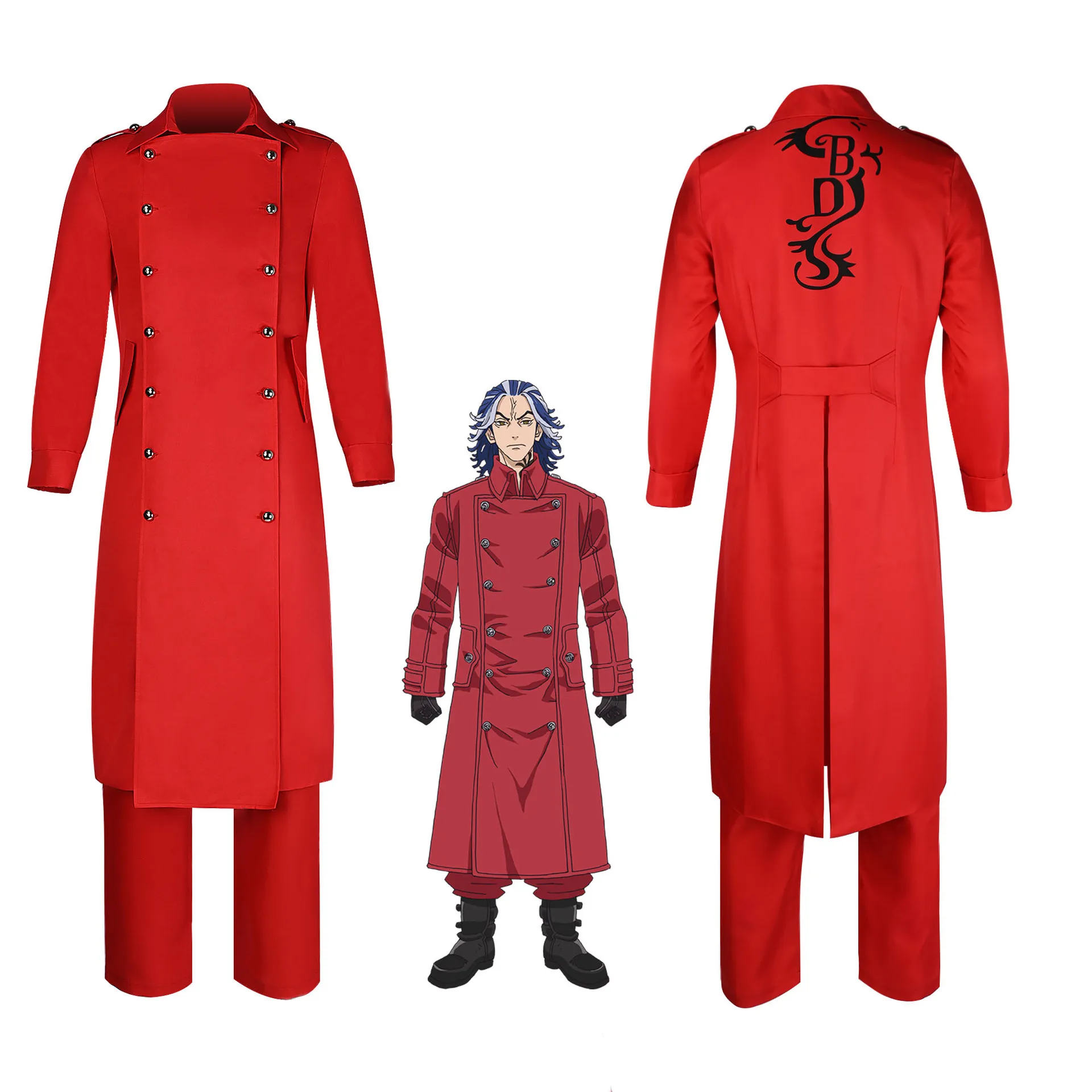 

Anime Tokyo Revengers Daiju Shiba Cosplay Costumes Taiju Shiba Red Trench Uniform Generation Tokyo Manji Gang Clothes for Adult