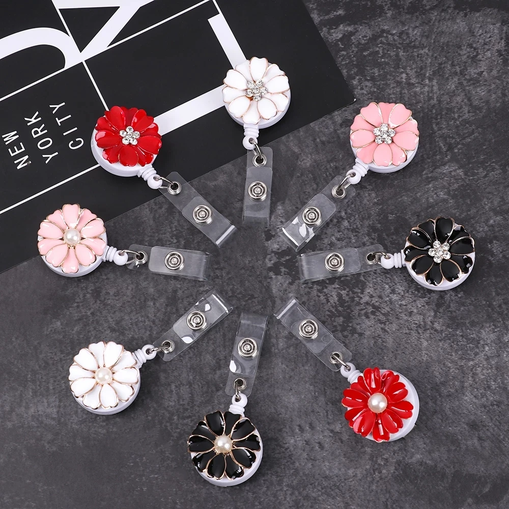 Flower Name Tag Holder Card Holder Clip ID Card Business Card Badge Holder Clip ID Badge Holder Name Card Holder Nurse Doctor