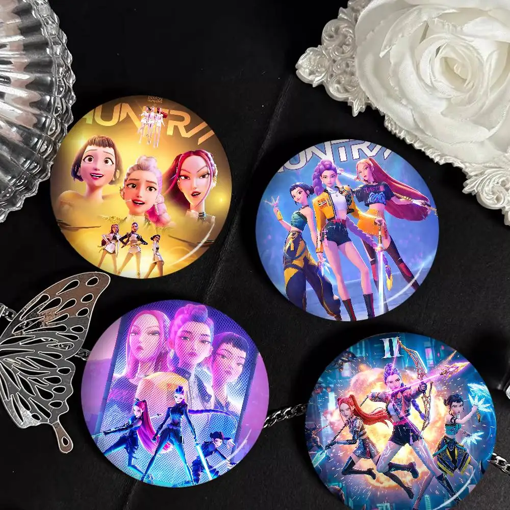 Cartoon Movie K-Pop Demon Hunters Button Pin Handmade Brooch for Clothes Cartoon Badge Backpack Decoration Jewelry Accessories
