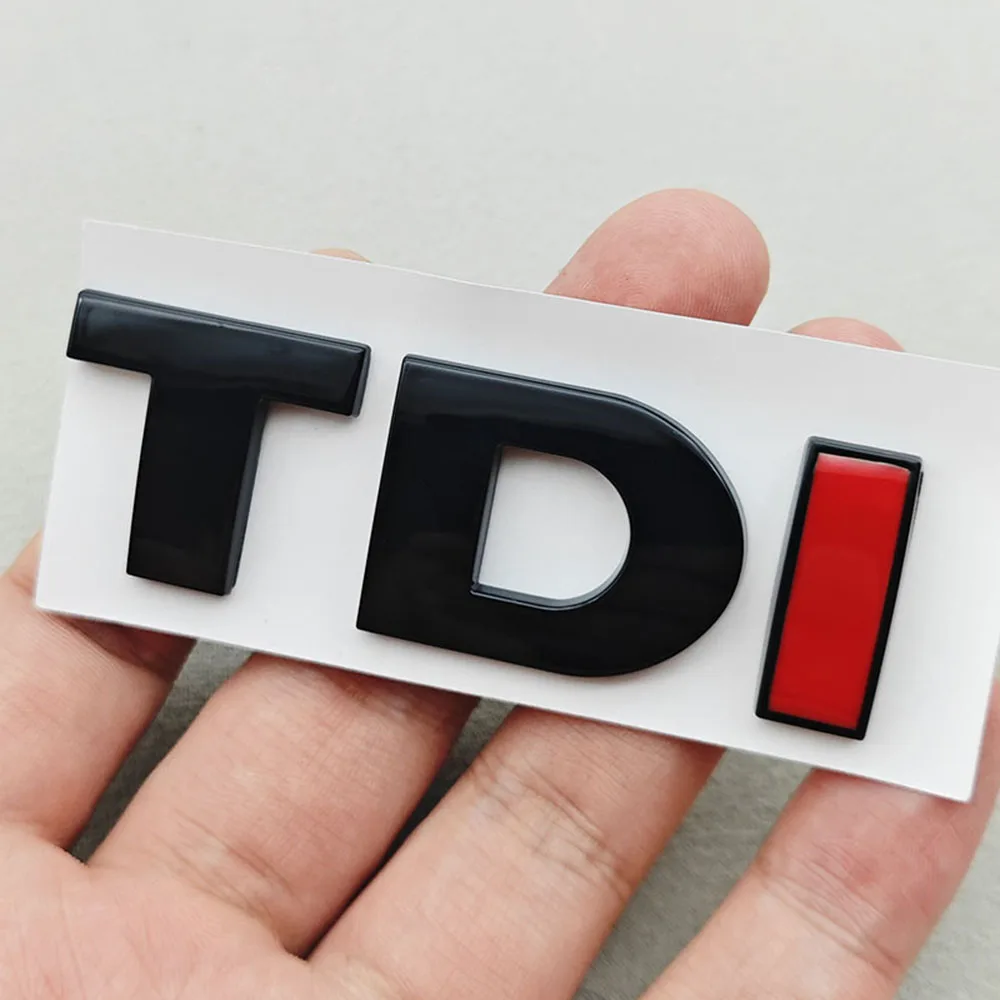 3D ABS Schwarzes Logo TDI Emblem Auto-Kofferraum-Abzeichen für VW Passat Jetta Touareg Tiguan Touran Golf 4 5 6 Caddy TDI Aufkleber Zubehör