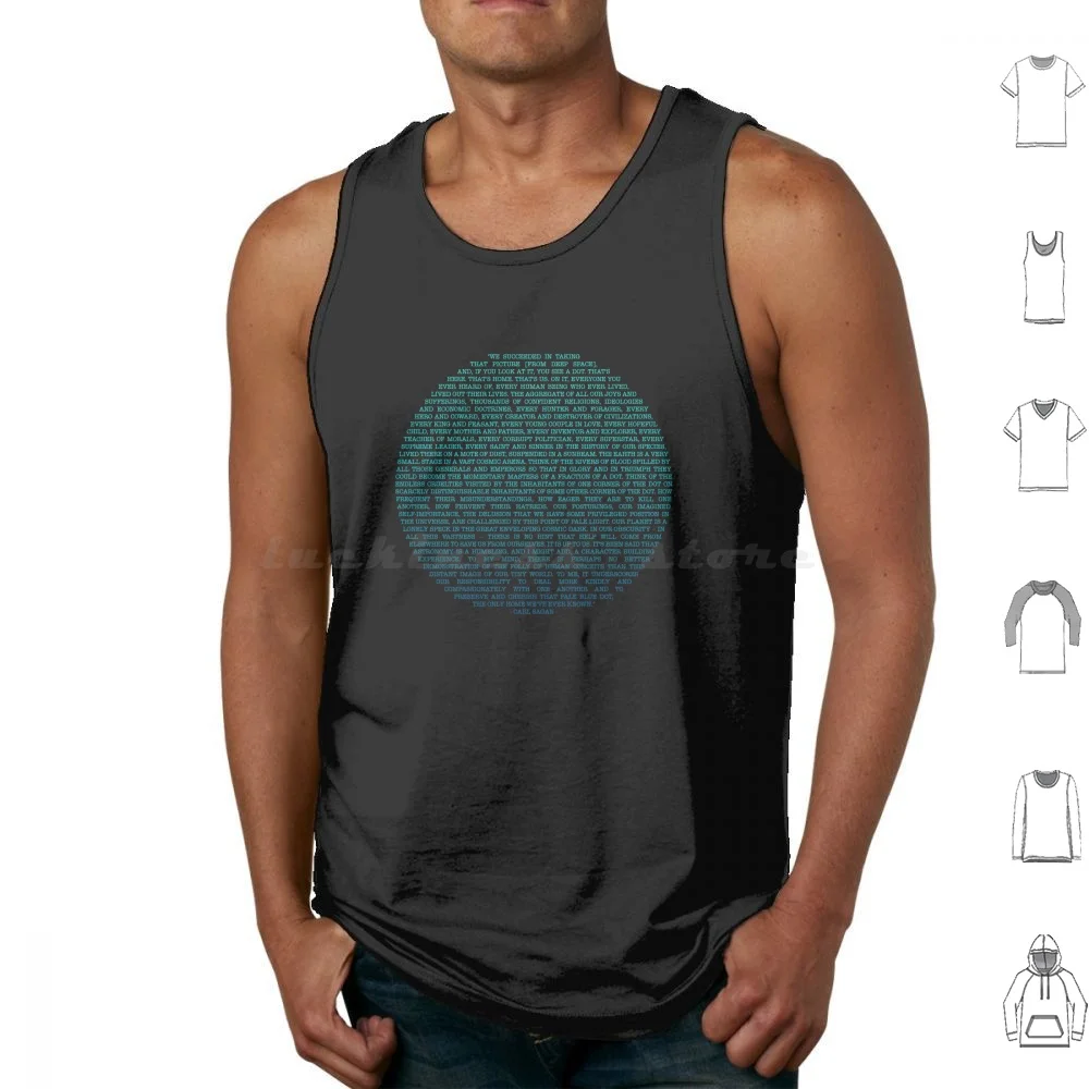 Pale Blue Dot-Carl Sagan | New 2023 Original Design | Light Blue Design Tank Tops Vest Sleeveless Science Sagan Sagan God