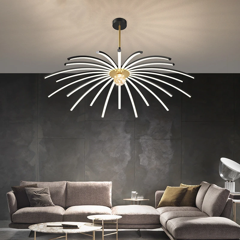 NEW Design 12/18/24 Heads Led Chandelier Dining Table Island Living Ceiling Lamp Minimalist home Decor Aluminum Strip Lighting